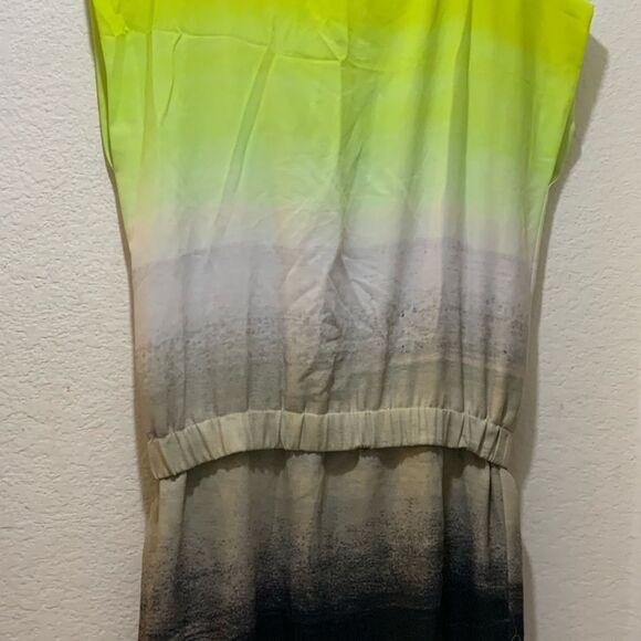 Diane Von Furstenberg Tara Drop-Waist Ombre Dress.green, gray,black,size 8 - Picture 7 of 10
